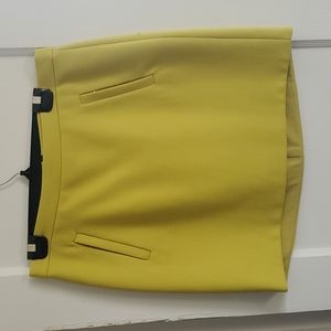J.Crew sz 6, wool not quite lime green mid length skirt with pockets